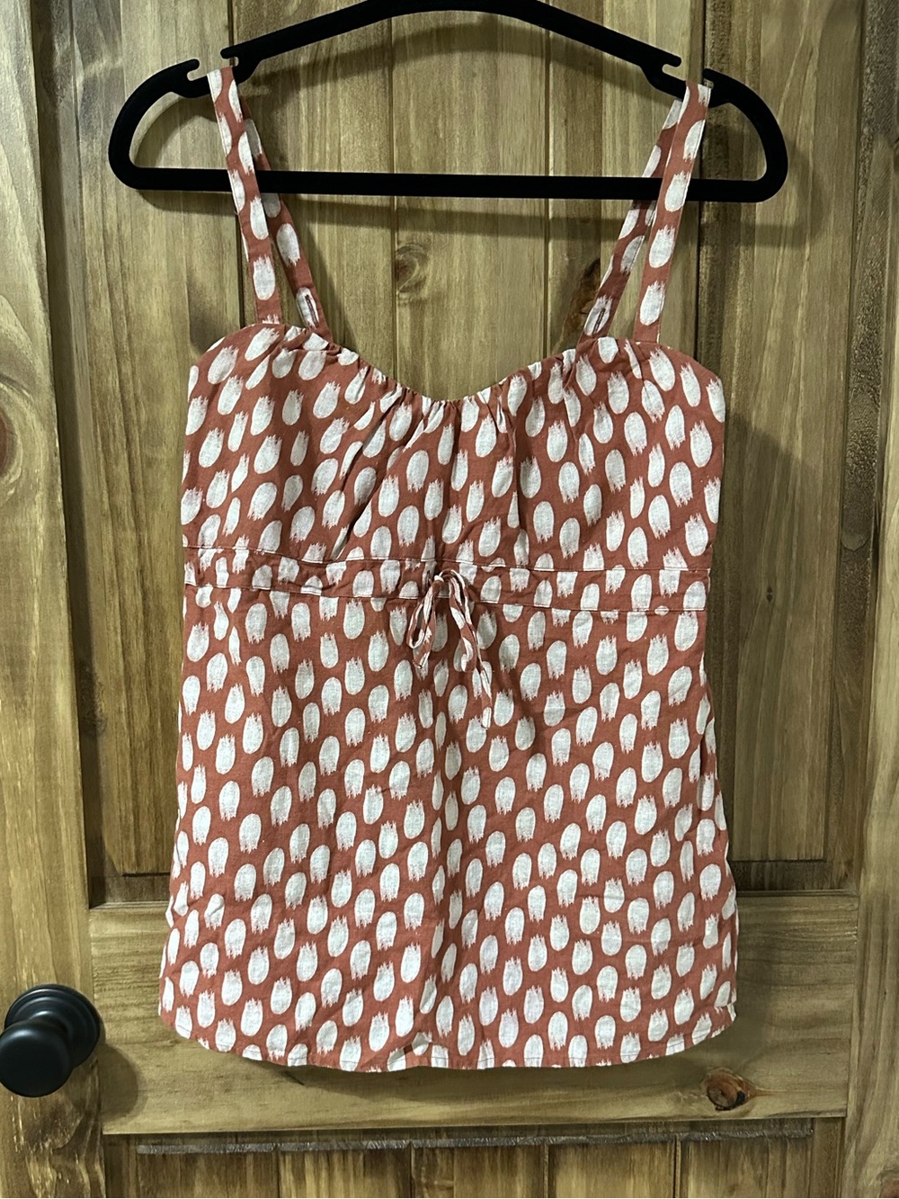 Patagonia Tank Top Orange Slit Back Sleeveless Adjustable Strap Hemp Cotton Sz 2